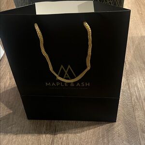 Maple & Ash Black Gift Bag with Gold Handles